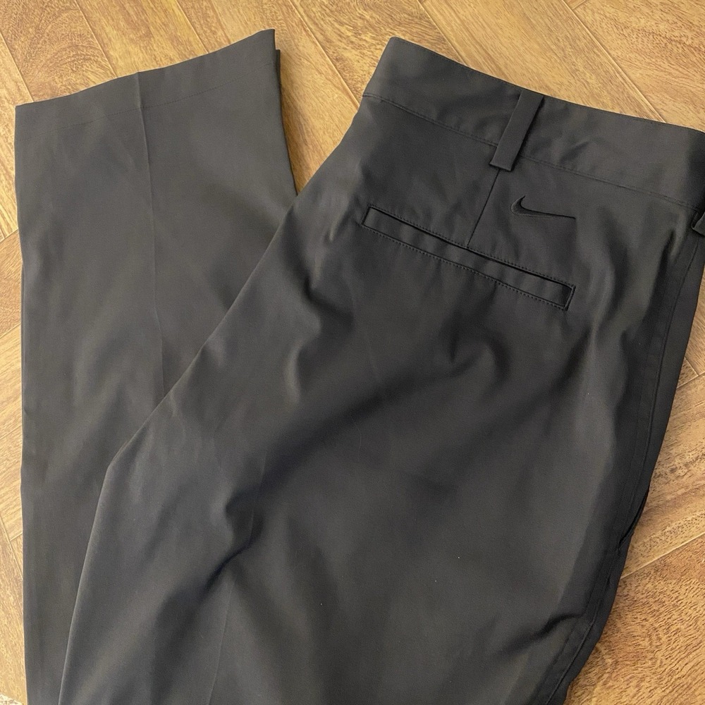 Nike Golf Pants Mens 36x34 Black Dri-Fit Flat Front Stretch Standard Fit